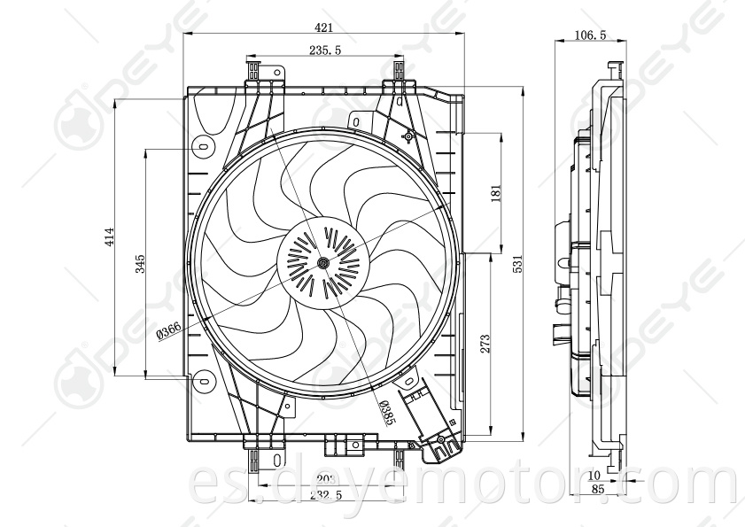 214818009 214816812R 214812218R 214753416R 214819521R ventilador eléctrico de radiador automático 12v para DACIA SANDERO RENAULT CAPTUR CLIO